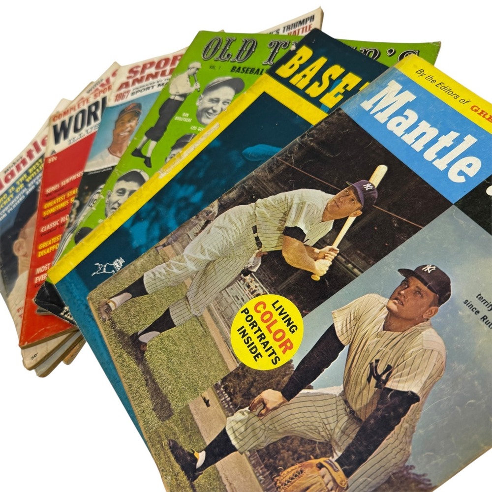 Vintage Baseball Magazine Lot 1960s Mickey Mantle Willie Mays 8 Issues Fair